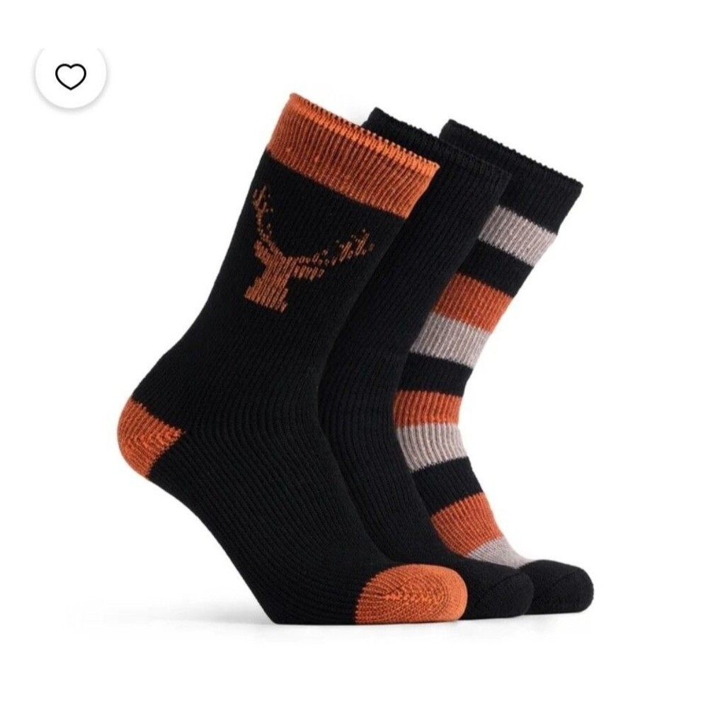 Polar Heat Nanuuq Men's High Performance Crew Socks 3-Pack Acrylic Blend NWT